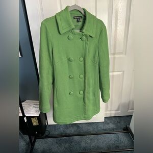 INC International concepts Green Double-Breasted Women's Coat